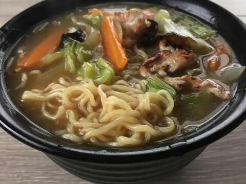 インスタントde五品目のあんかけ味噌ラーメン♪